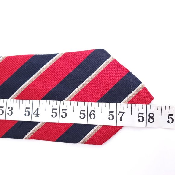 Carlos Piati Men 100% Silk Tie Striped Red Black Size 58x4 - NWOT - made in USA - Picture 7 of 7